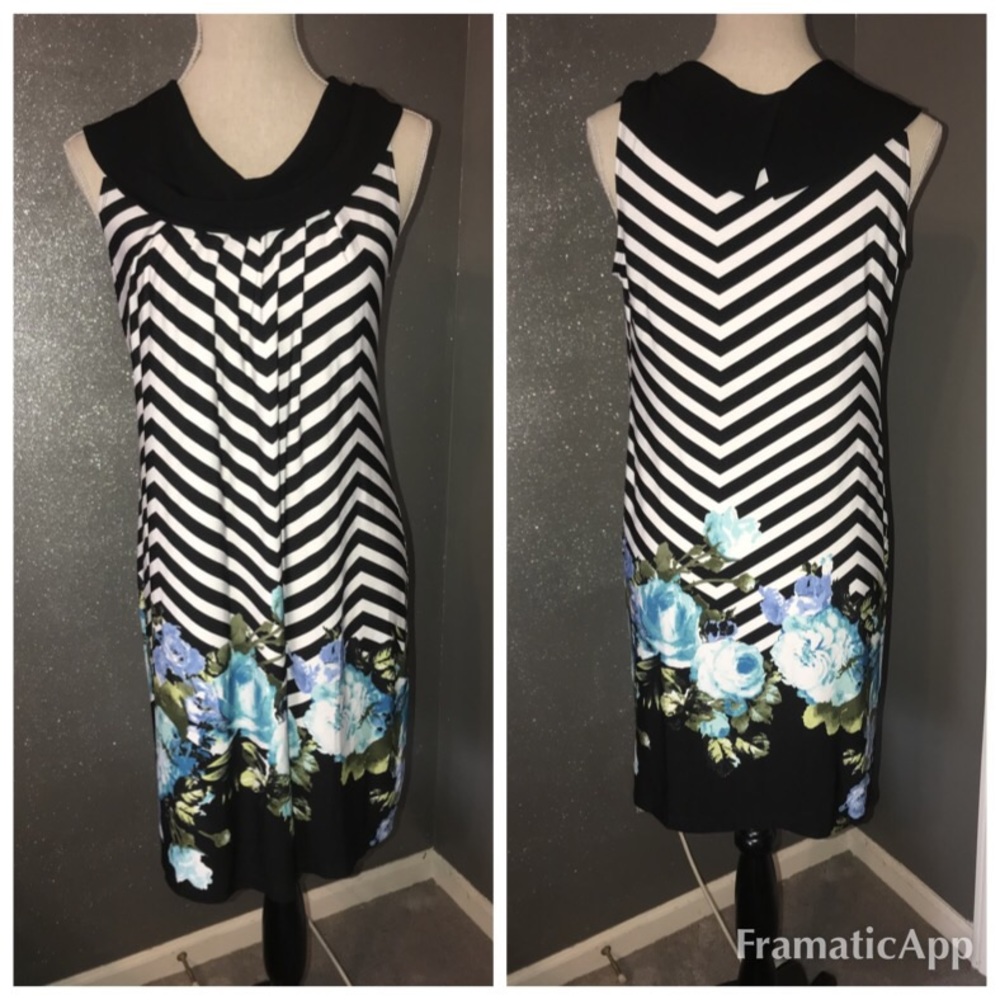 Enfocus petite floral striped shift dress